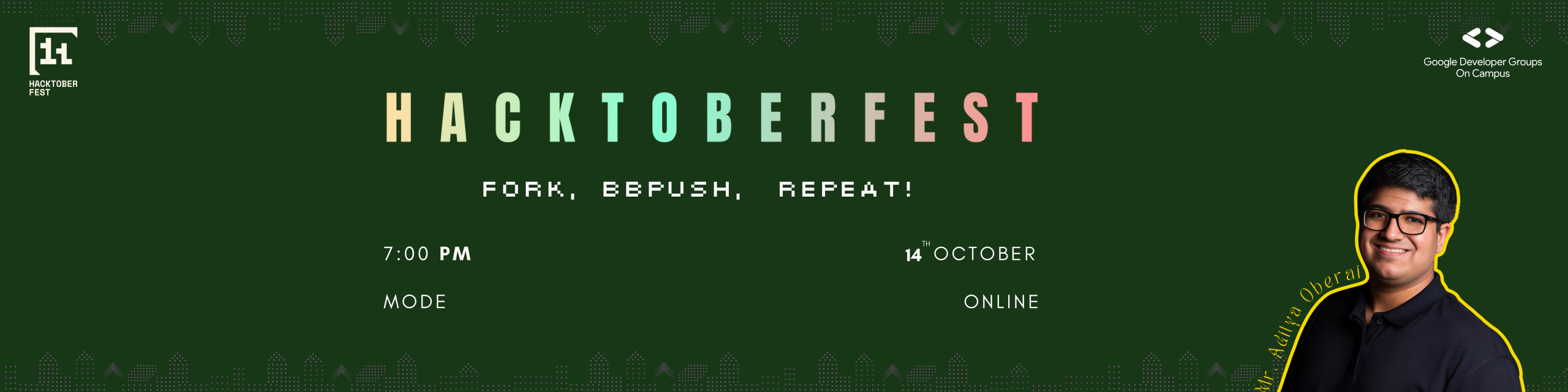 See Hacktoberfest Fork, Push, Repeat at Google Developer Groups GDG on
